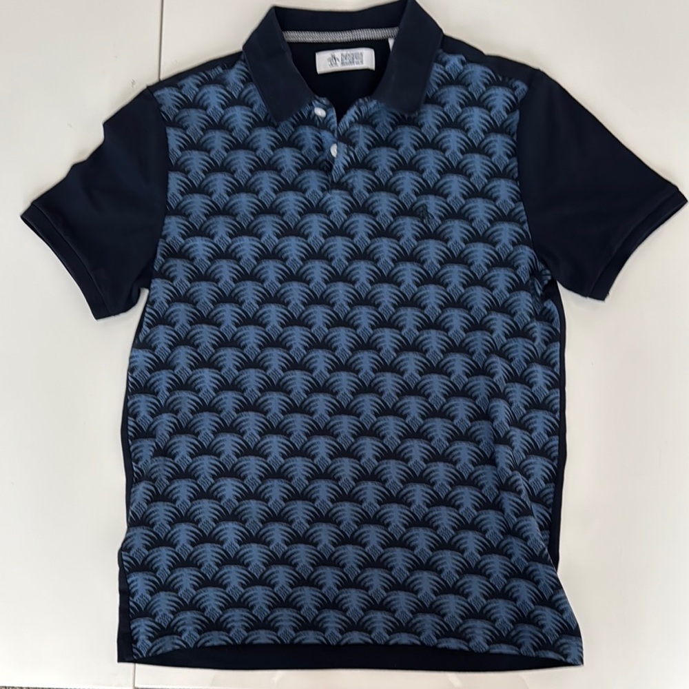 Original Penguin Blue Geometric Polo Shirt